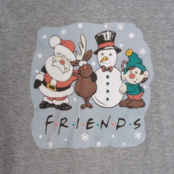 Graphic F.R.I.E.N.D.S Grey/Red Size L  Cotton Blend Ribbed Crew Neck T-s… - Picture 4 of 8